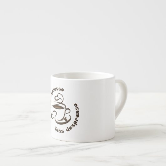 Geur van Positiviteit: Meer Espresso, Minder Depre Espresso Kop (Voorkant rechts)