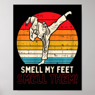 Geur Voeten Meisje Ponytail Kick Karate Taekwondo Poster
