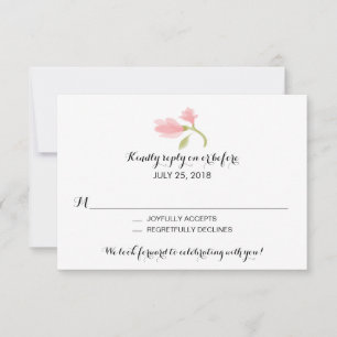 Geurende fresia bloemblaadjes Huwelijk RSVP Kaartje