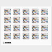 Geurige potkaars vierkante sticker (Vel)