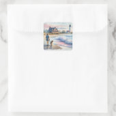 Geurige potkaars vierkante sticker (Tas)