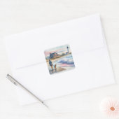 Geurige potkaars vierkante sticker (Envelop)