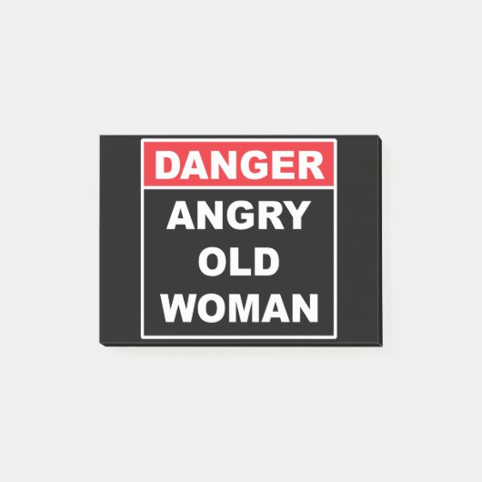Gevaar: Angry Old Woman - Funny Gag Gift Post-it® Notes (Voorkant)