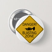 Gevaar Blasting Zone Ronde Button 5,7 Cm (Voorkant /achterkant)