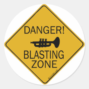 Gevaar Blasting Zone Ronde Sticker