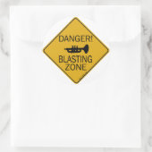 Gevaar Blasting Zone Ronde Sticker (Tas)