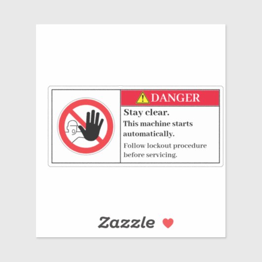 Gevaar Blijf wissen Label (Vel)