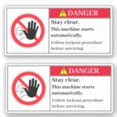 Gevaar Blijf wissen Label (Voorkant)