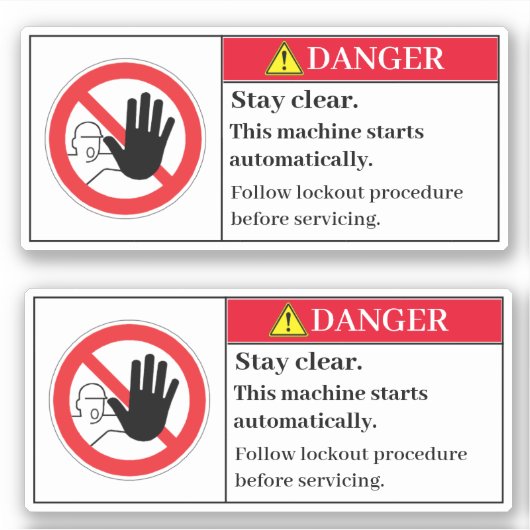 Gevaar Blijf wissen Label (Voorkant)