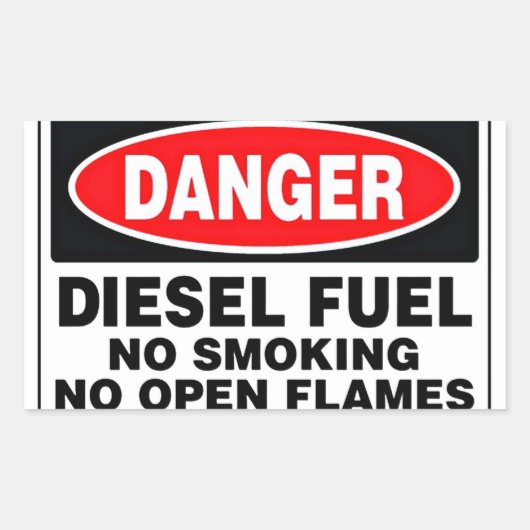 Gevaar Dieselbrandstof Bord Rechthoekige Sticker (Voorkant)