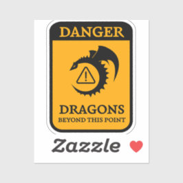 Gevaar: Draken voorbij dit puntteken Sticker