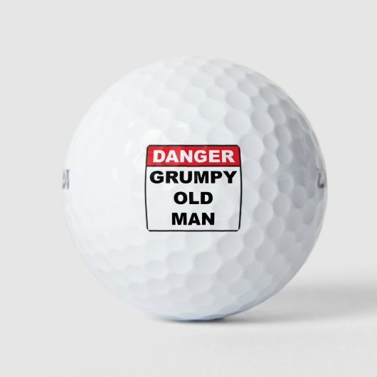 Gevaar: Grumpy Old Man Golfballen (Voorkant)