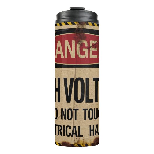 Gevaar: Hoge spanning, elektrisch gevaar Thermosbeker (Voorkant)