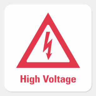 Gevaar Hoogspanningssymbool Vierkante Sticker