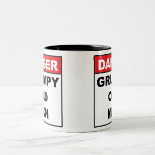 Gevaar: Knorrig Oud Man Tweekleurige Koffiemok
