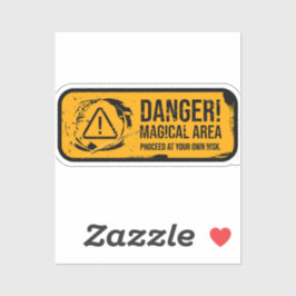 Gevaar Magisch Gebied Weathered Grunge Sign Sticker
