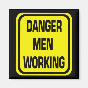 Gevaar Mannen die Magnet in werking stellen Magneet