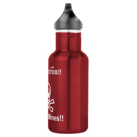 Gevaar! Mijnen! ☠ Cambodjaanse Khmer ☠ Waterfles (Rechts)