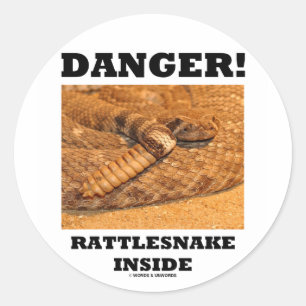 Gevaar! ratelslang binnen ronde sticker