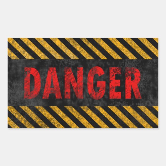 Gevaar Rechthoekige Sticker (Voorkant)
