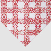 Gevaar rond kerstmis met rode en witte kant tissuepapier (Detail)