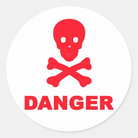 Gevaar Ronde Sticker (Voorkant)