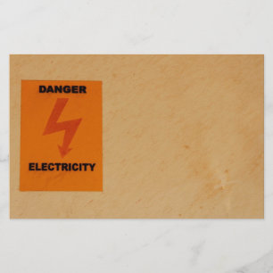 Gevaar teken voor elektriciteit briefpapier