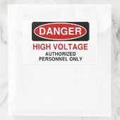 Gevaar voor hoogspanning rechthoekige sticker (Tas)
