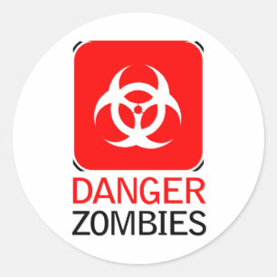 Gevaar Zombies Ronde Sticker