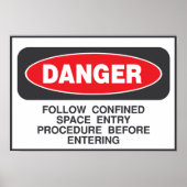 Gevaarlijk beperkt ruimteschema poster (Voorkant)