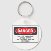 Gevaarlijk beperkt ruimteschema sleutelhanger (Achterkant)