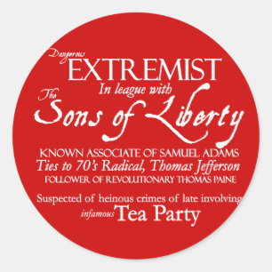 Gevaarlijk extremisme: 18e eeuw Stijlvol Poster Ronde Sticker