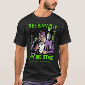 Gevaarlijk Neon Stad Stagedesign voor Straatmode T-shirt
