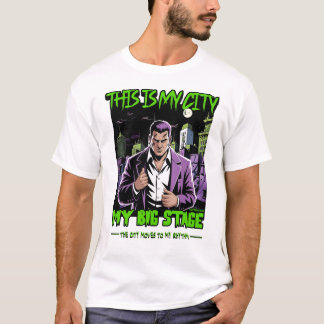 Gevaarlijk Neon Stad Stagedesign voor Straatmode T-shirt