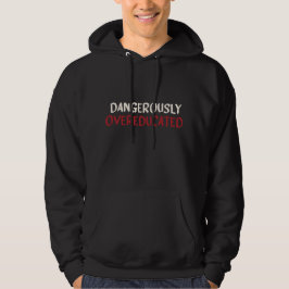 Gevaarlijk overgeschoold (wit en granaat) Mannen Hoodie
