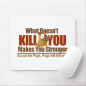 Gevaarlijk Pug Mousepad Muismat (Met muis)