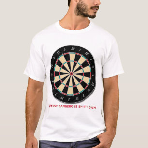 Gevaarlijk T-shirt Grappig T-shirt Humor Dartbord