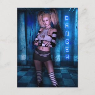 Gevaarlijke curves Gothic Girls™ Fantasy Pinup Briefkaart