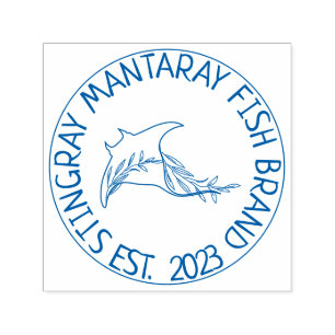 Gevaarlijke Floral Fish Manta ray Zelfinktende Stempel