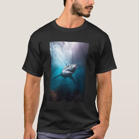 Gevaarlijke haai onder water t-shirt (Voorkant)