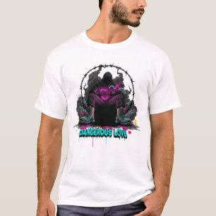 Gevaarlijke Liefde Prikkeldraad Hart Granaat Stede T-shirt