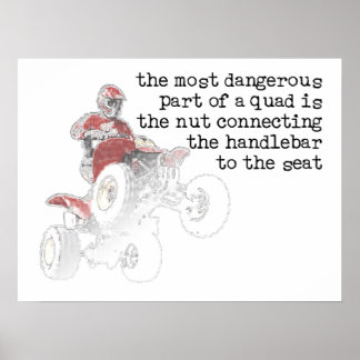 Gevaarlijke Noten Quad ATV Off-Road Print Poster B