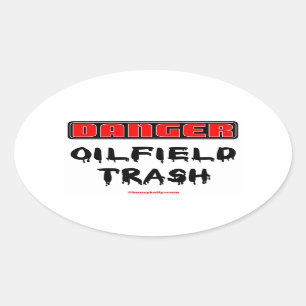 Gevaarlijke olieveldschroot, Roghnek, Olie, Gas, R Ovale Sticker