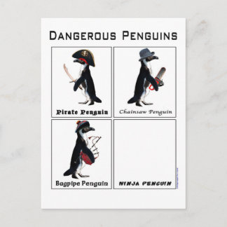 gevaarlijke pinguïns briefkaart