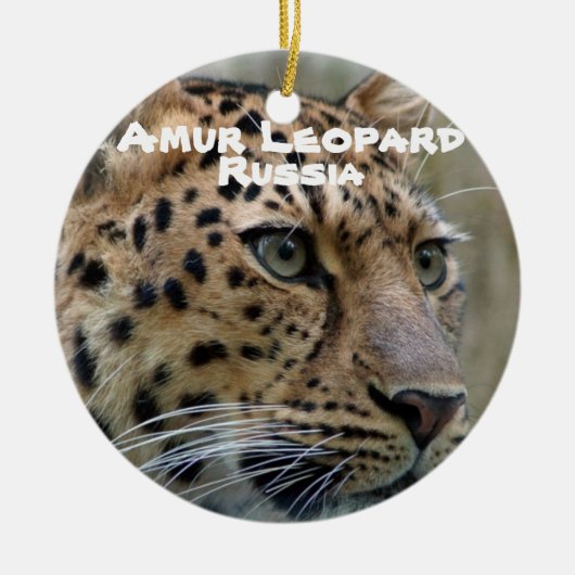 Gevaarlijke soorten Amur Leopard Keramisch Ornament (Voorkant)