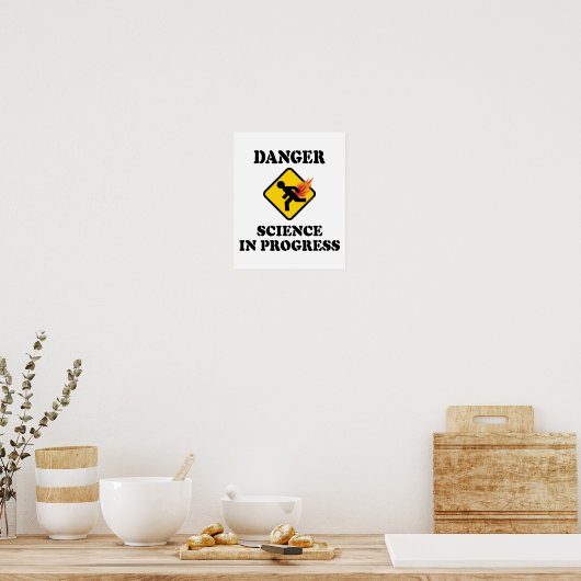 Gevaarlijke wetenschap in uitvoering - Flaming Far Poster (Keuken)