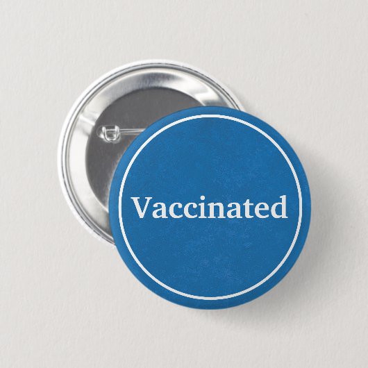 Gevaccineerd (blauw) ronde button 5,7 cm (Voorkant /achterkant)
