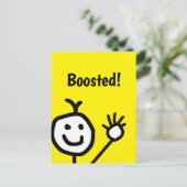 Gevaccineerd Booster Cute Happy Face Briefkaart (Staand voorkant)