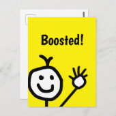 Gevaccineerd Booster Cute Happy Face Briefkaart (Voorkant / Achterkant)