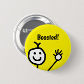 Gevaccineerd Booster Cute Happy Face Ronde Button 5,7 Cm (Voorkant /achterkant)